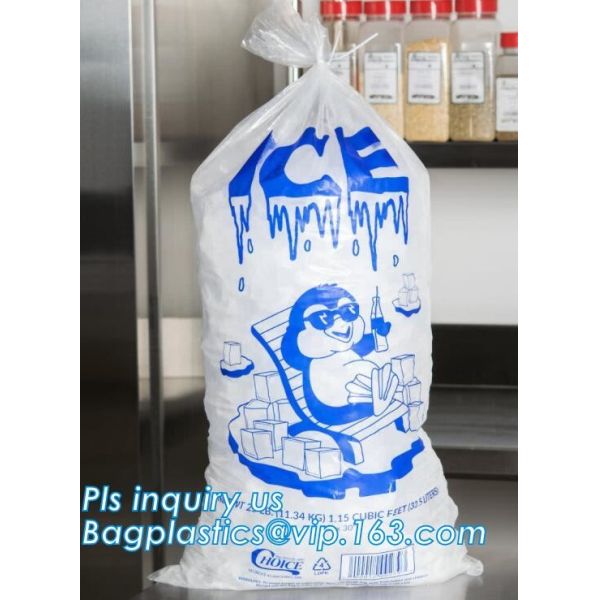 disposable ice bag, plastic ice cube bag, disposable ice cooler bag, wicket plastic 8 lb ice bags, disposable plastic wi