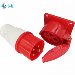 China CEE Plugs And Sockets Industrial Male Female Socket 4 Pins 3P+N 380-415V 16Amp on sale