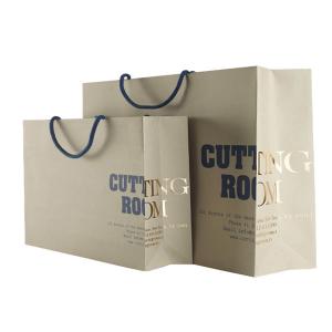 China Custom Recycled Brown Paper Merchandise Bags Wholesale With Gold Foil Logo wholesale