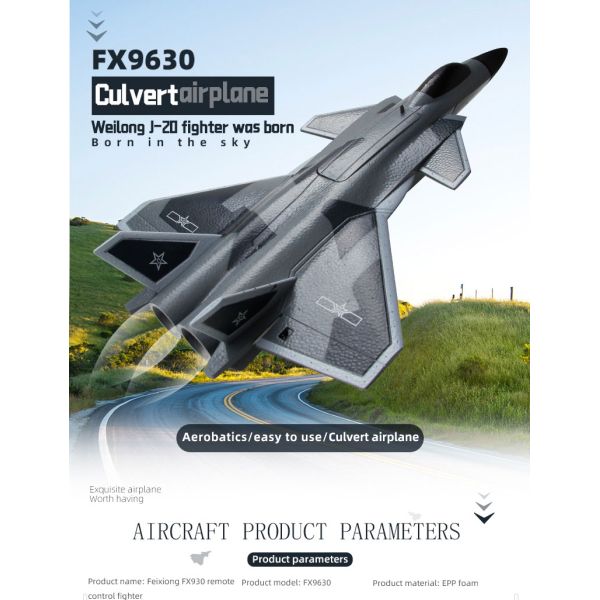 2.4g Fx9630 6 Axis Gyro Epp Foam J20 Rc Glider Airplane Fixed Wing Outdoor Remote Control Rc Plane Aircraft Flying Toys