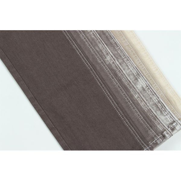 Brown Color 10 Once High Stretch Slub Denim Fabric For Lady Jeans