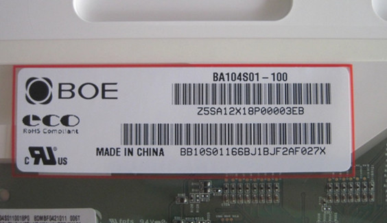 Tn Lcd Display 10.4 Inch BA104S01-100 Industrial Display 800*600 LVDS