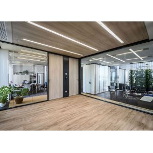 Double Layer Glazed Glass Partition Wall System Sound Proof Easy Installation