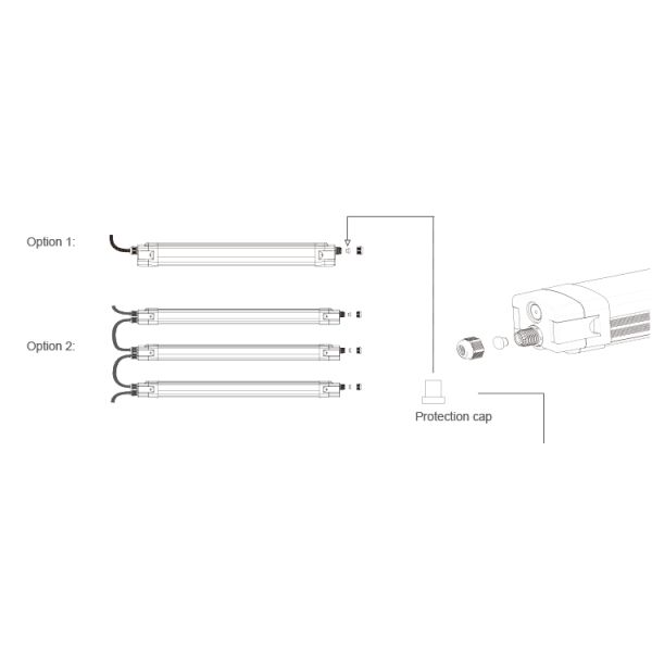 60w LED Triproof Light , Tridonic Linear Ceiling Mount Light for industry