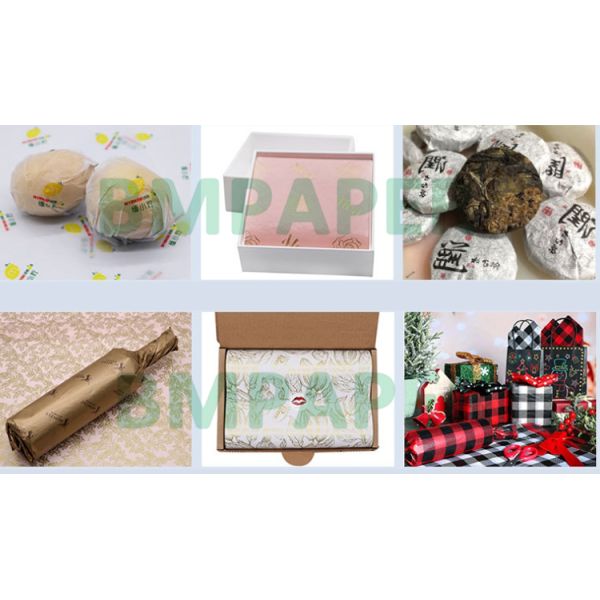  14gsm 17gsm Semi Transparent Tissue Wrapping Paper For Fruit Package 50 x 70cm