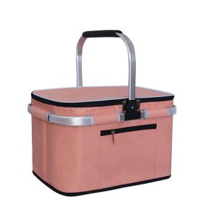 China Wholesale Outdoor Portable Insulated Cooler Lunch Bags Storage Box Camping Portable Picnic Basket With Lid wholesale