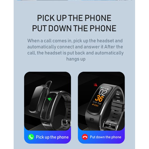 0.96inch Heart Rate Monitor Smart Watch Waterproof Ip67 Answer Call Sleep Tracker 90MAH