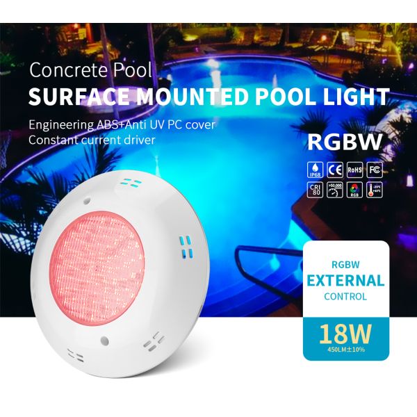 18W DC12V External Control Fiberglass Pool Lights RGBW Underwater LED Pool Lights