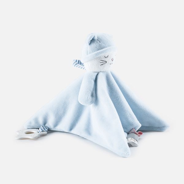 Skin Friendly Baby Security Blanket 50x70cm With Animal Plush Toy