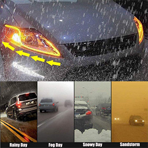Flowing Bar Silicone Drl Daytime Running Lights 45CM 17.7" White Amber Flexible LED Tube Strip