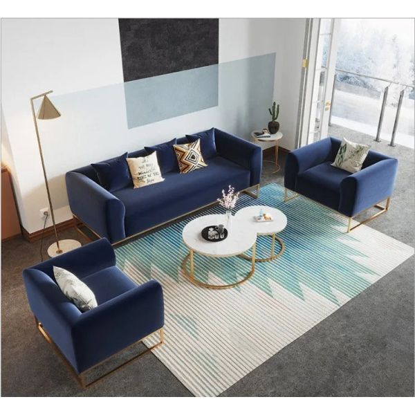 Colorful Velvet Texture Hotel Room Sofa Unique Touch