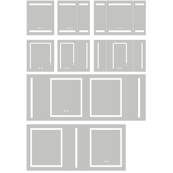 Stainless Steel LED Medicine Cabinet Square Light Up Medicine Cabinet 6000K