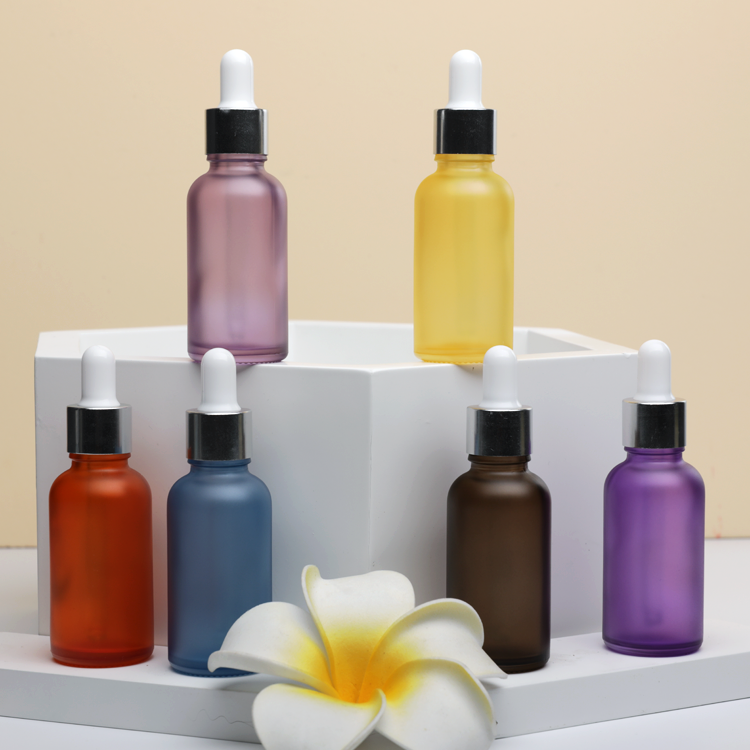 Wholesale 20ml 50ml 100ml Frosted Glass Dropper Bottle For Serum Essential Oil Essence Custom Design Makeup Packaging