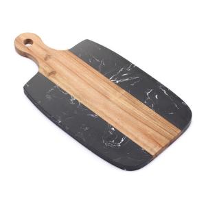 China Acacia marble and wood chopping cutting board blocks with handle wholesale