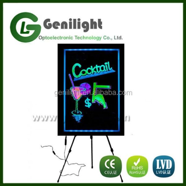 Powerful Shopping Mall LED Fluorescent Screen Writing Board with CE ROHS LVD Certificate