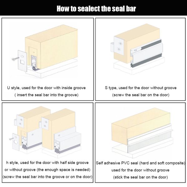 T Shape Acoustic Door Bottom Seals Automaticlly Drop Down Soundproof Weatherstripping for Wooden or Metal Door