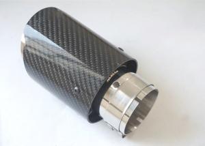 China Glossy 89mm Outlet 54mm Inlet Carbon Fiber Exhaust Tips on sale