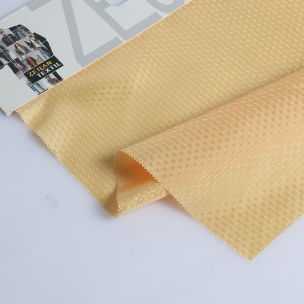 100% recycled polyester poly hexagonal dobby oxford fabric for jacket