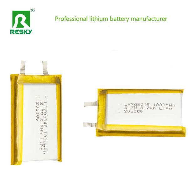 Power Lithium Ion Cell 703048 3.7v 1000mAh 3.7wh Rechargeable Lithium Li-Ion Polymer Battery