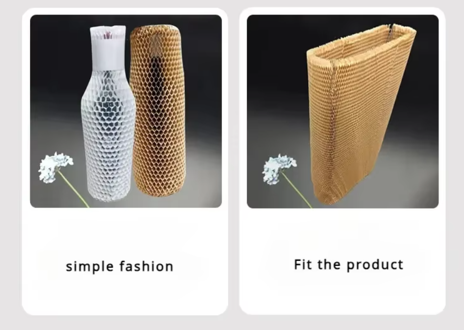 Transport Fragile Products Grid Kraft Paper Biodegradable Honeycomb Paper Sleeve