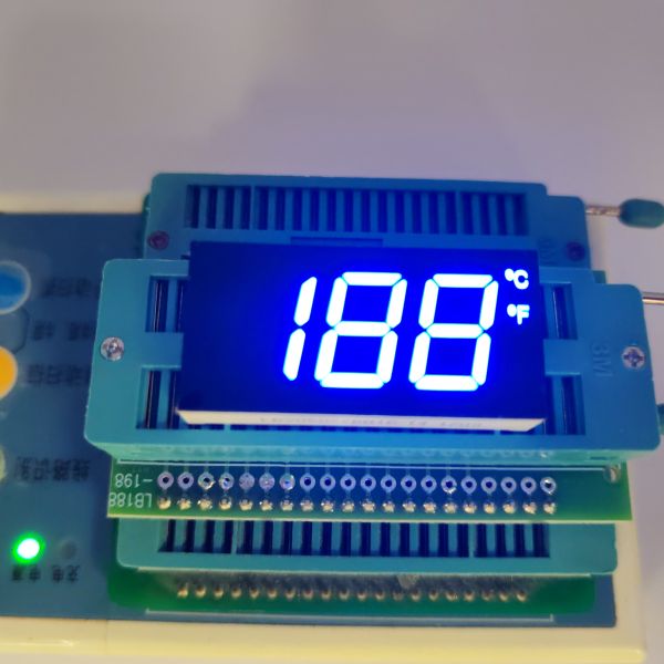 Blue Custom 3 Digit 7 Segment LED Display for Freezer Control
