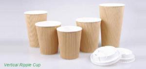 China Disposable Hot Coffee Cups,Ripple Wall Insulated, 8oz/12oz/16oz Brown on sale