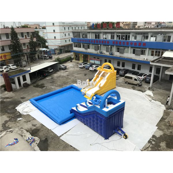 Customized Inflatable Water Park Slide With Pool / Kids Inflatable Playground