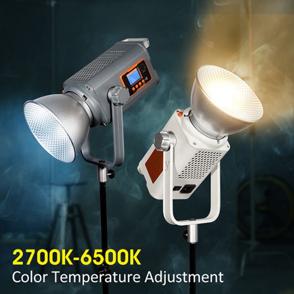 COB Spotlight 300W silver-white body dual color temperature 2700k-6500k bi suitable for studio lighting in photography