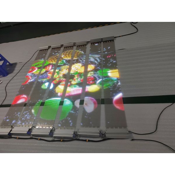 Indoor Ultra-Thin P10 Flexible Transparent LED Display with 90% Transparency and 3500 Nit Brightness Shopping Mall Advertising Display