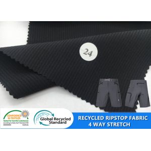 Recycled 92 Polyester 8 Spandex Fabric Ripstop 75D 4 Way Stretch Fabric for