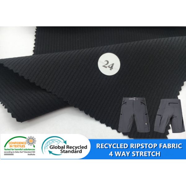 Recycled 92 Polyester 8 Spandex Fabric Ripstop 75D 4 Way Stretch Fabric for