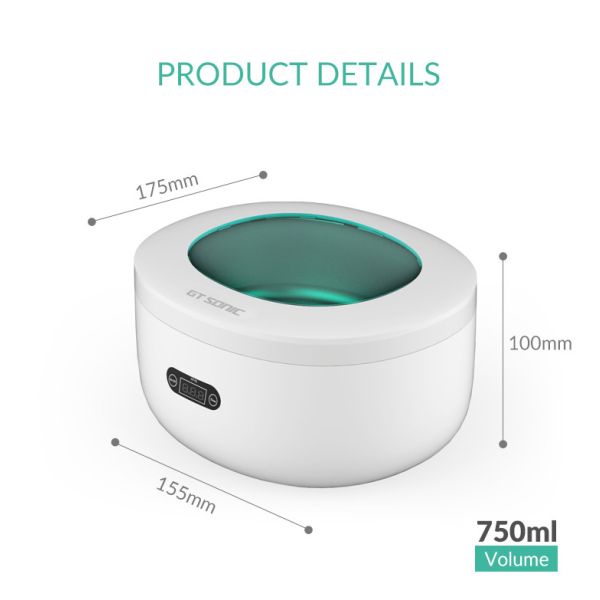 Plastic Home Ultrasonic Cleaner Easy Operating 5 Cycles Digital Timer