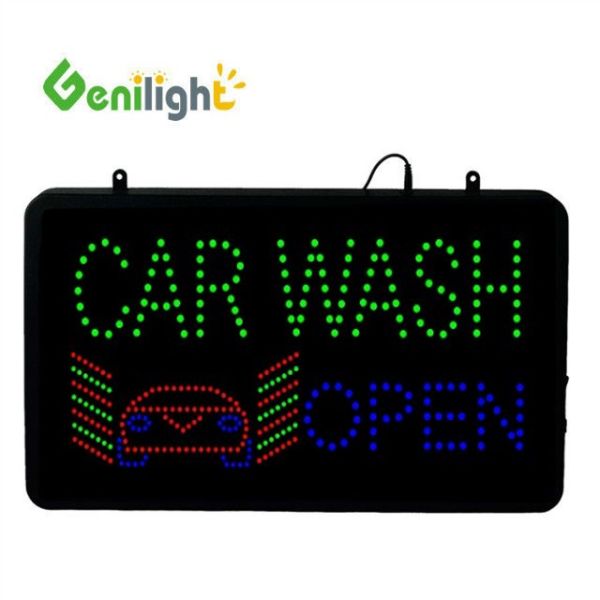 ODM Genilight Indoor 22*13inch DC12v LED Open Neon Sign for Car Washing
