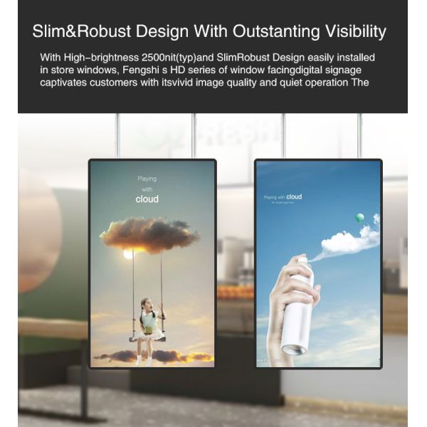 Ceiling Mounted 43 Inch 2500cd/m2 TFT LCD Advertising Display