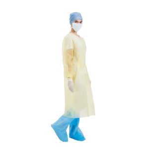 Non Toxic Polypropylene Isolation Gowns Elastic Cuffs