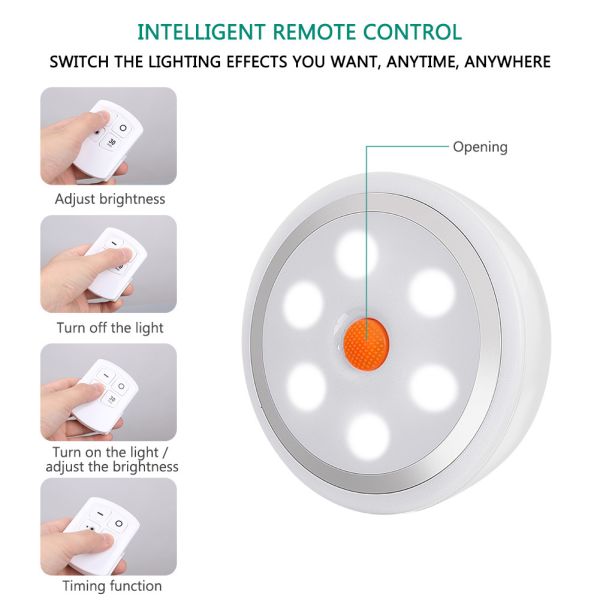 LED Night Light With Remote Controller Under Cabinet Lighting Brightness Adjustable Time Control Night Lamp