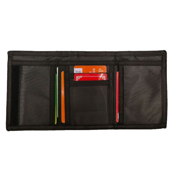 Oxford Nylon Short Trifold Mens Zip Around Wallet With Coin Pockets for Globetrotters