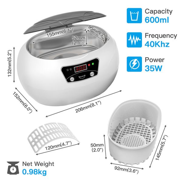 18 Timer 35W Portable Ultrasonic Cleaner
