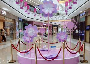 Purple Color Giant Acrylic Decoration , Acrylic Flower Decoration Custom Size
