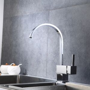 Buy cheap Brass Square Single Handle Kitchen Faucet Mixer Chrome Matte Black from wholesalers