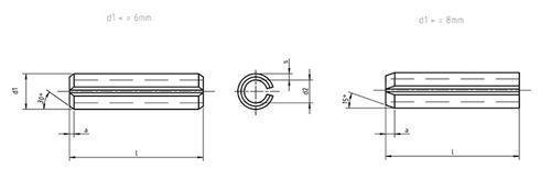 316 Slotted Cylinder Stainless Roll Pin 10mm 30mm Spirol Roll