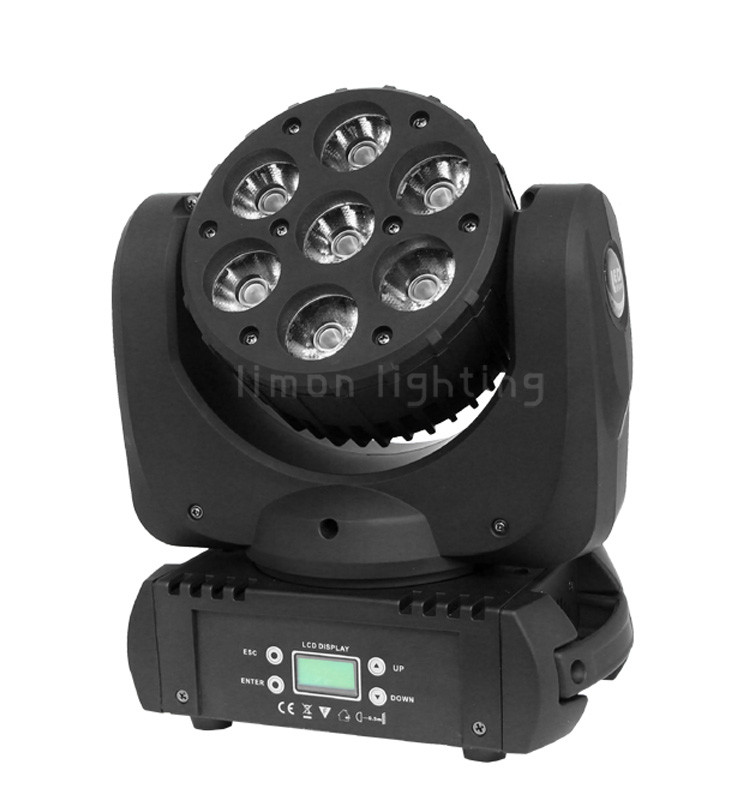 China 7x12w RGBW 4in1 DMX/Sound Control Cree LED Beam Moving Head Light wholesale