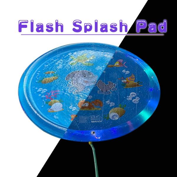 LC Upgraded Shinning Outdoor Sprinkler Pad Unisex Flash Splash Pad With LED Light