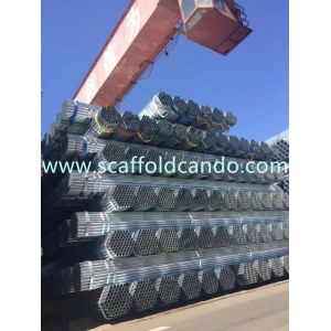 China 70 microns Hot dipped galvanized pipe, HDG scaffolding steel pipe, BS 1139 EN 39 48.3mm,3.0mm, 3.2mm, 3.25mmT with 6ML on sale