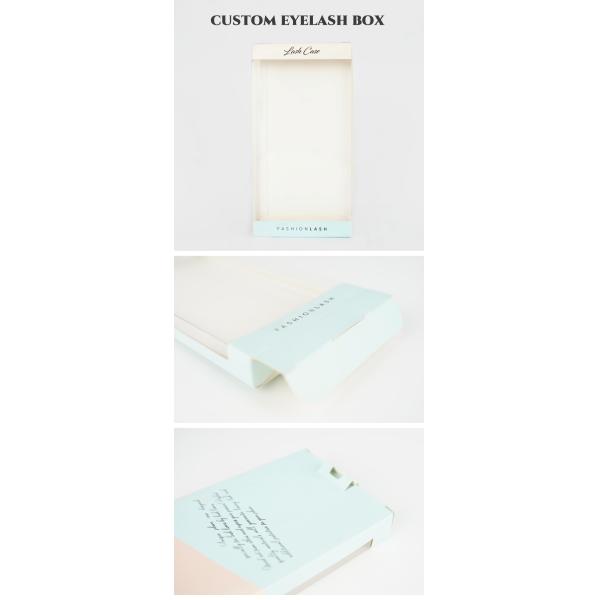 Custom Makeup Folding Two Tuck Paper Box False Eyelash Box Packaging With Window