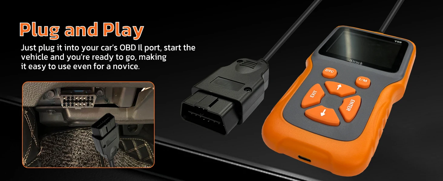 XTRUCK Y09 OBD2 Scanner Automotive Diagnostic Tool with 1 Year Warranty Read VIN and Battery Voltage for Gasoline Cars
