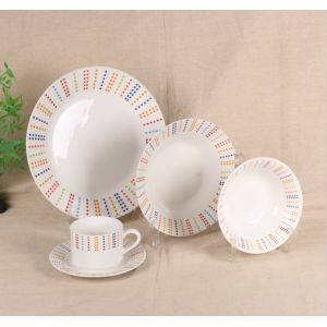 Ceramic New White Bone China Dinner Sets Custom Color With Flower Printing