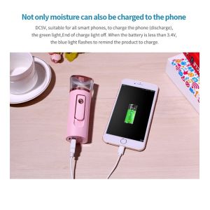 Nano Water Spray Mist With Power Bank Handy Facial Humidifier