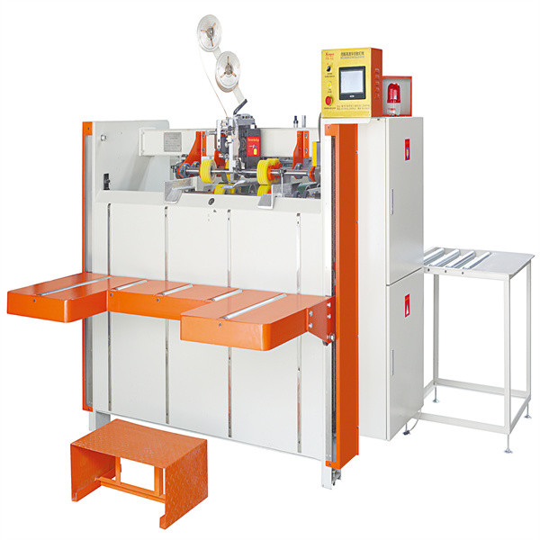 China Double Servo Semi Auto Stitcher Machine Applicable 3-10mm Cardboard Thickness wholesale
