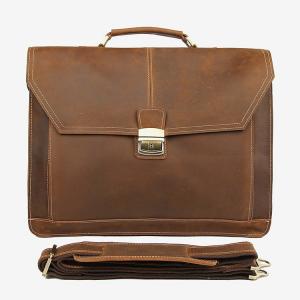 China Waterproof Genuine Leather Briefcase Rugged Leather Computer Laptop Bag BRB10 on sale